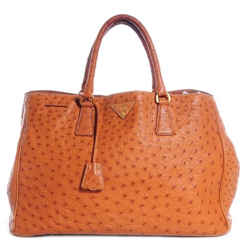 PRADA Ostrich Executive Tote Cognac 70139 